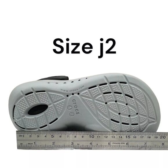 Crocs LiteRide Youth Girls Slip-on Clogs Size 2 (J2)Black Water Friendly & Comfy - Picture 8 of 9